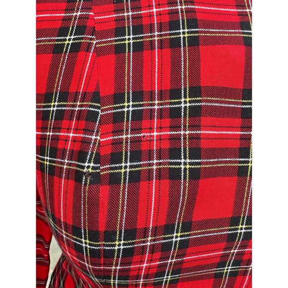 Vintage 90s Red Plaid Tartan Dress Christmas Holiday Party Grunge Preppy Punk - Picture 8 of 10